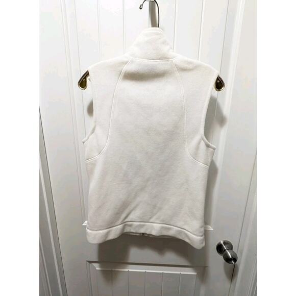 KIM ROGERS Women's Petite S Fleece White Winter Vest Casual Work Full Zip - Picture 3 of 6